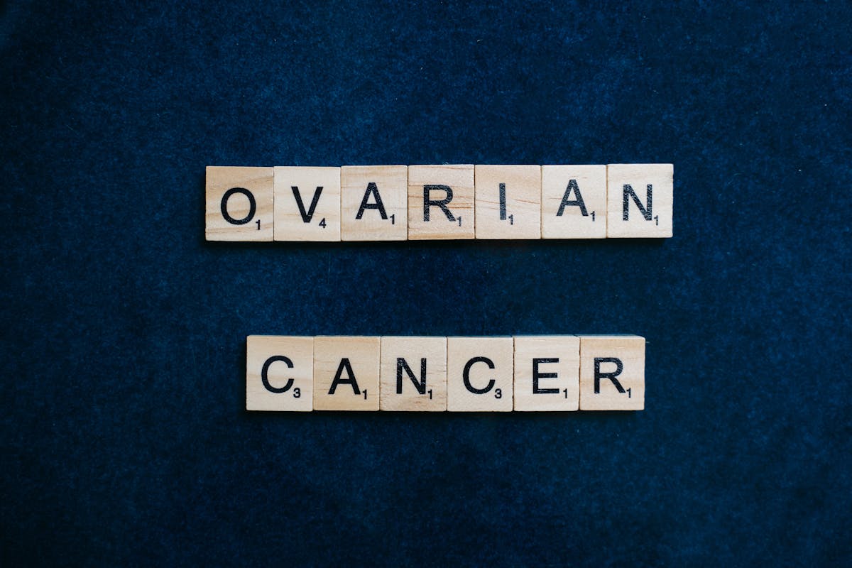 Ovarian Cancer Spelled with Scrabble Tiles