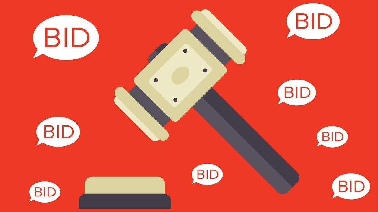 auction, bid, bidding
