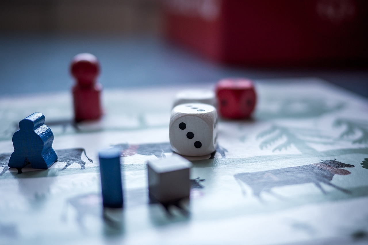 dice, game, pawn