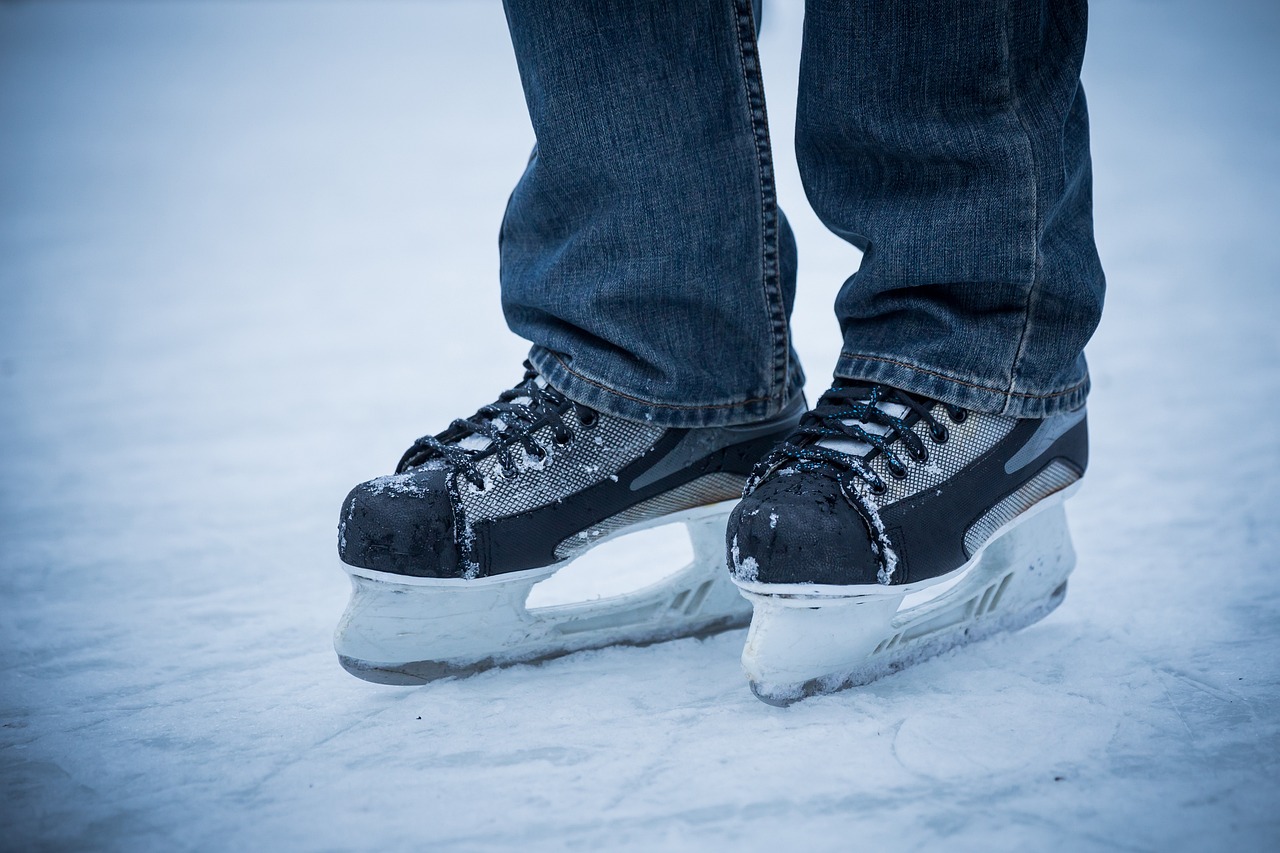 skating boots, ice skates, ice rink