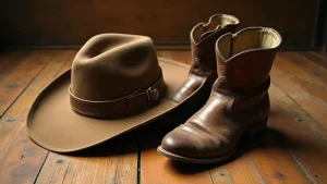 cowboy hat and boots