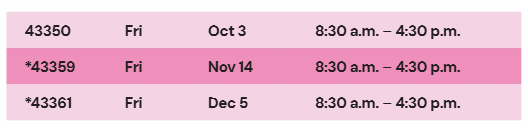 first aid course schedule 2025