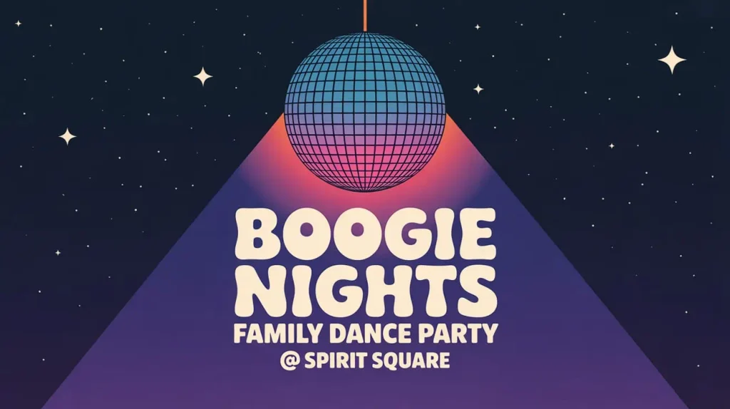 boogie nights, family dance party, spirit square