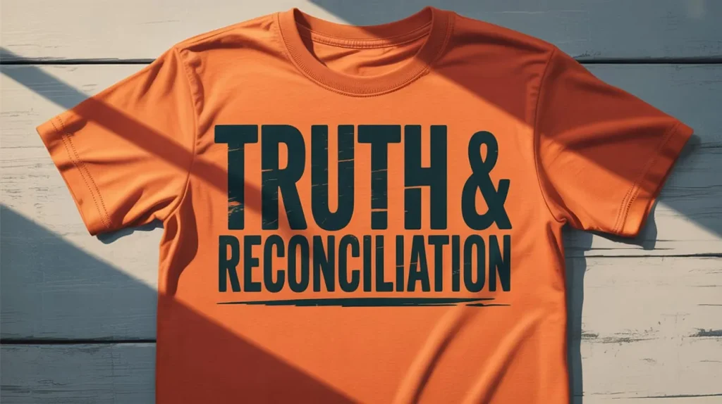 orange shirt that says truth & reconciliation