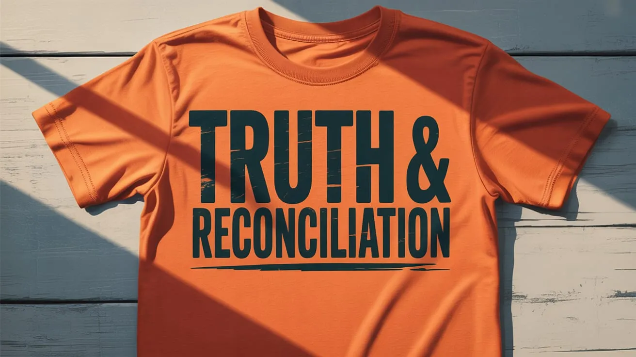 orange shirt that says truth & reconciliation
